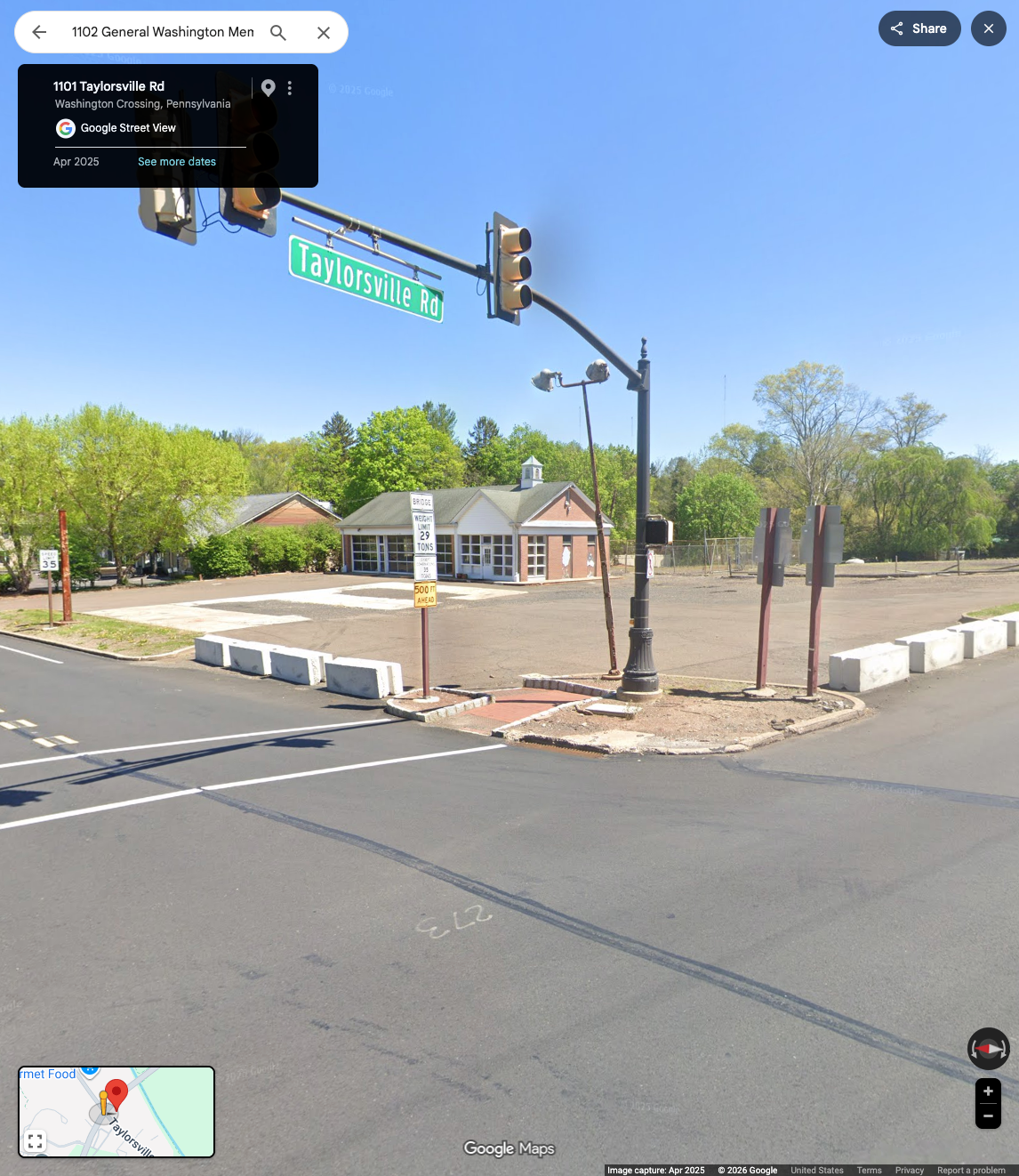 The vacant corner of Route 532 and Taylorsville Road, Washington Crossing PA